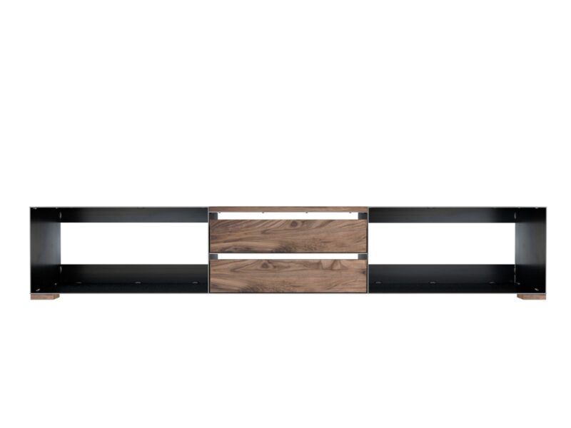 minimalistisches Eisensideboard mit Nussbaum