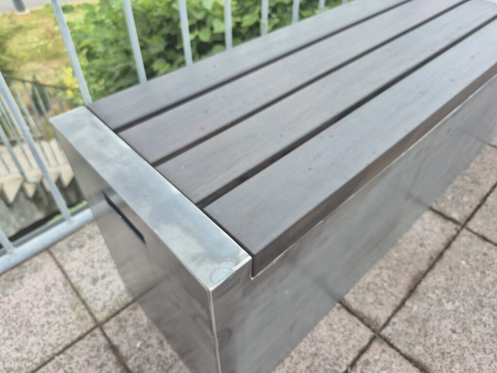Cortenstahl Sitzbank Mit Holz
