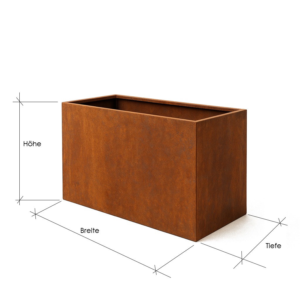 Corten STahl Hochbeet auf Maß bestellen und konfigurieren